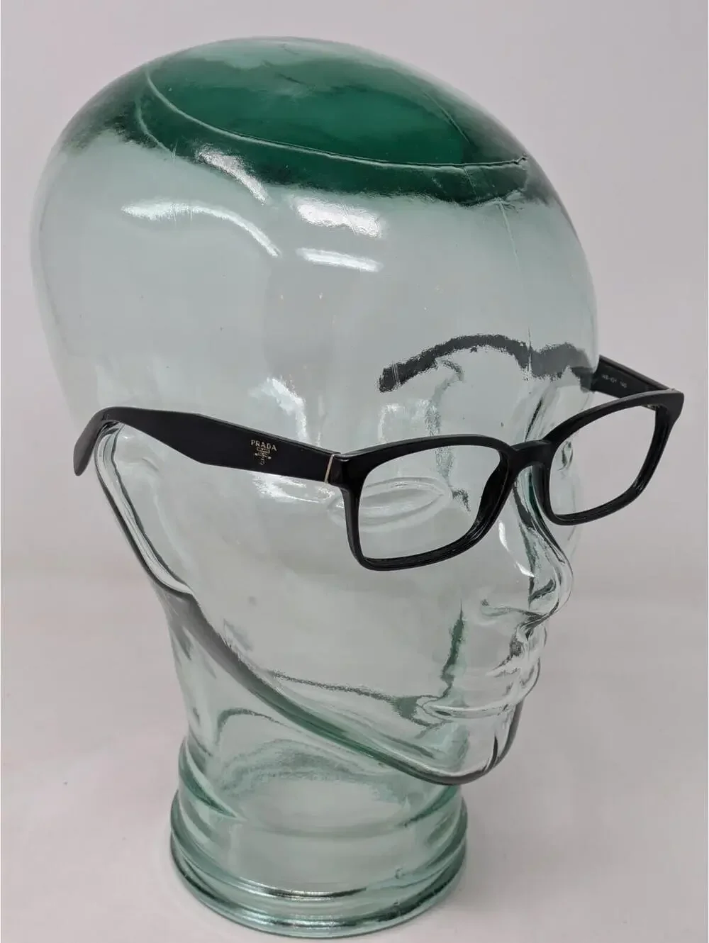 Prada Eyeglasses VPR 18T 1AB-1O1 Polished Black Square Frame Italy 53-16 140 - Picture 1 of 10